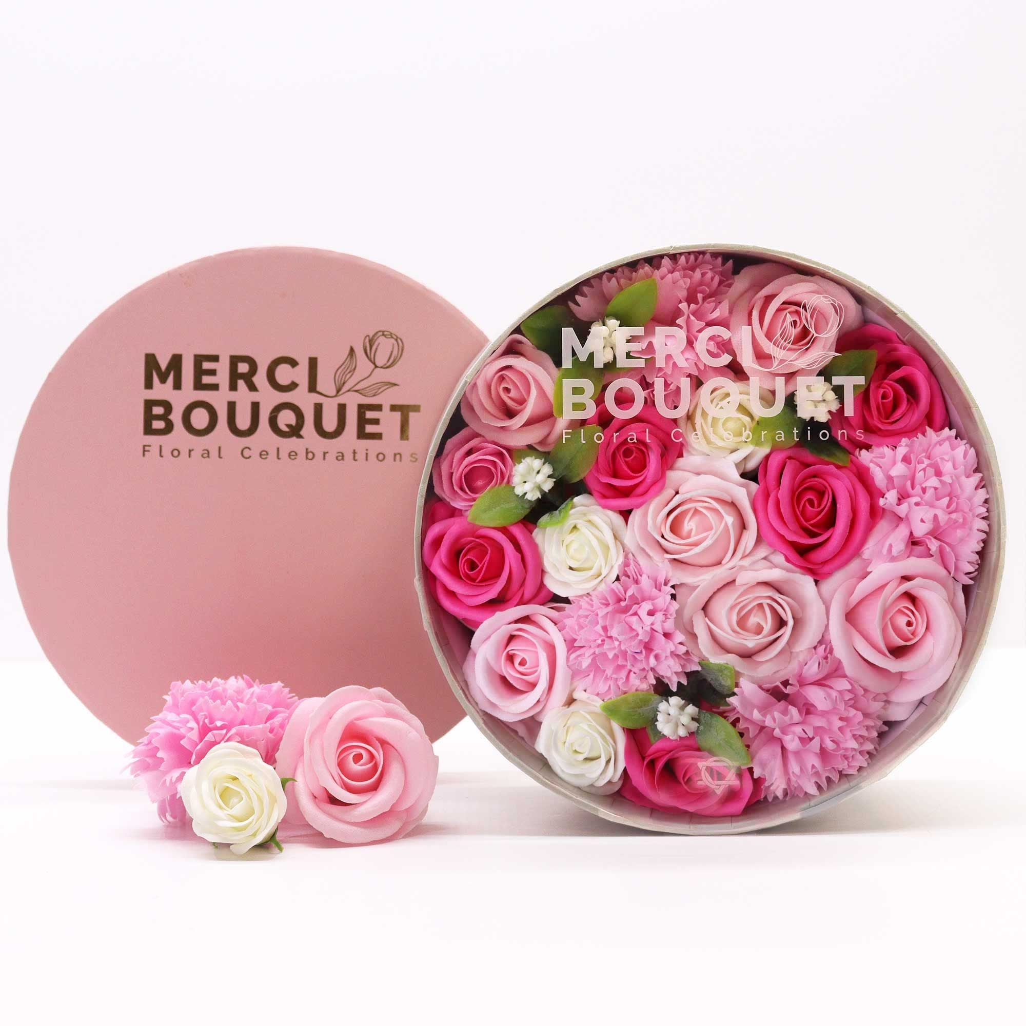 Soap Flower Gift Box (Round Box) - Baby Blessings - Pinks