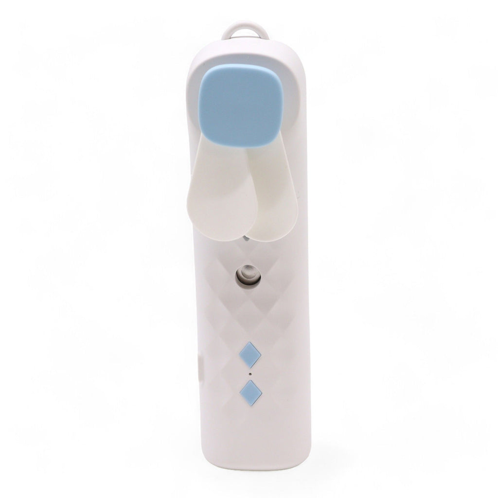 White Nano Mist Face Fan & Spray – USB Rechargeable Portable Mister (14x2.7x3.5cm)