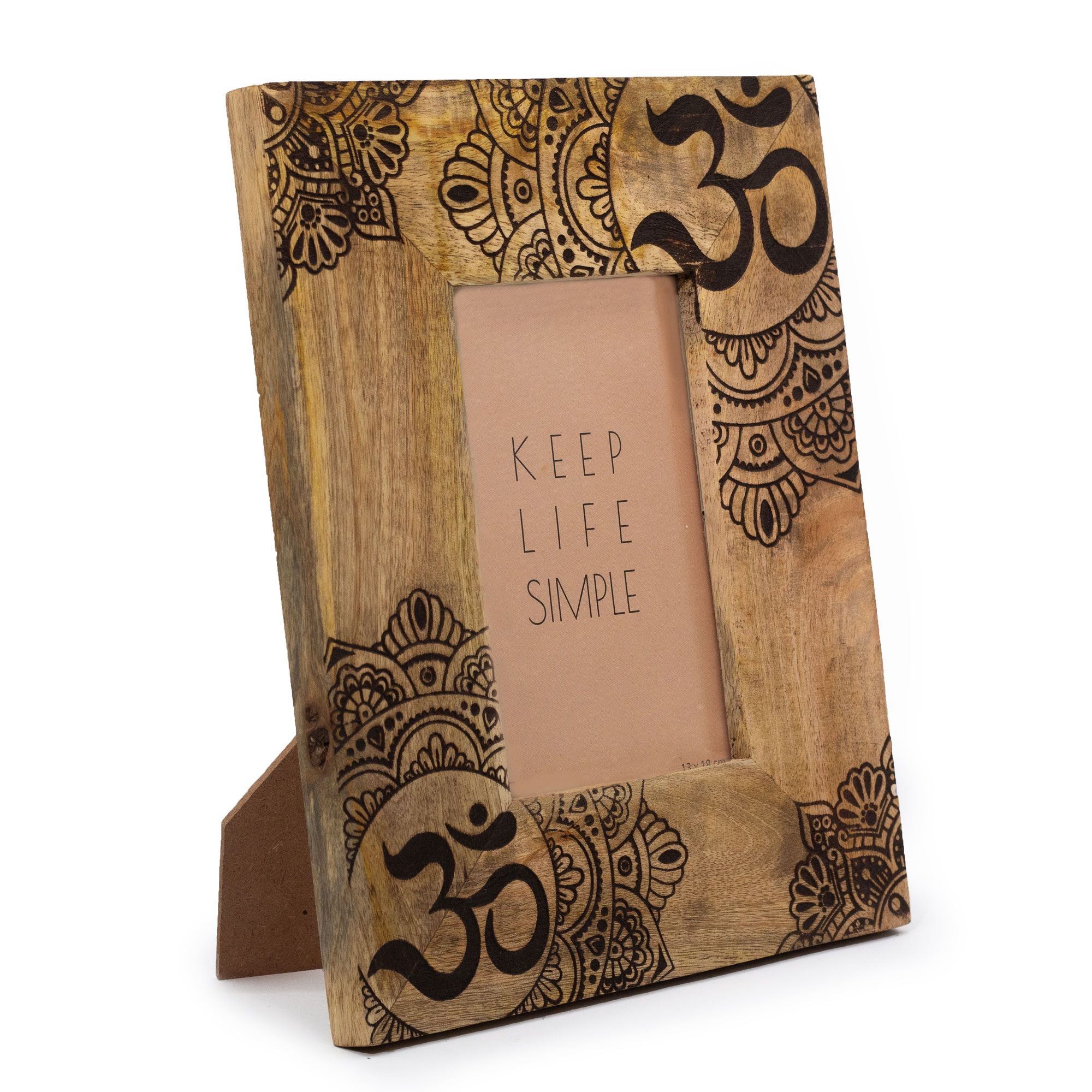 Med Mango Wood Picture Framel (for 10x15cm) 26x20x2cm - Mandala - Black – Medium