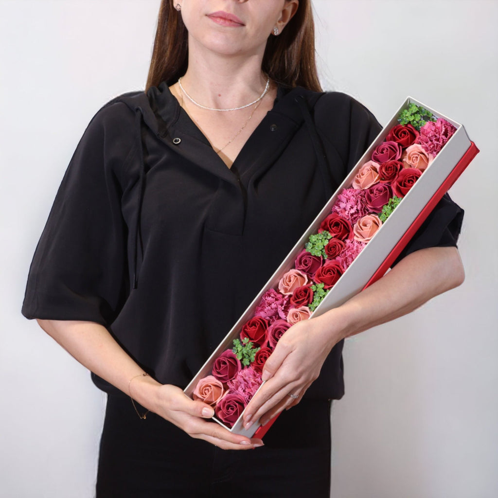 Soap Flower Gift Box (Extra Long Box) - Vintage Roses