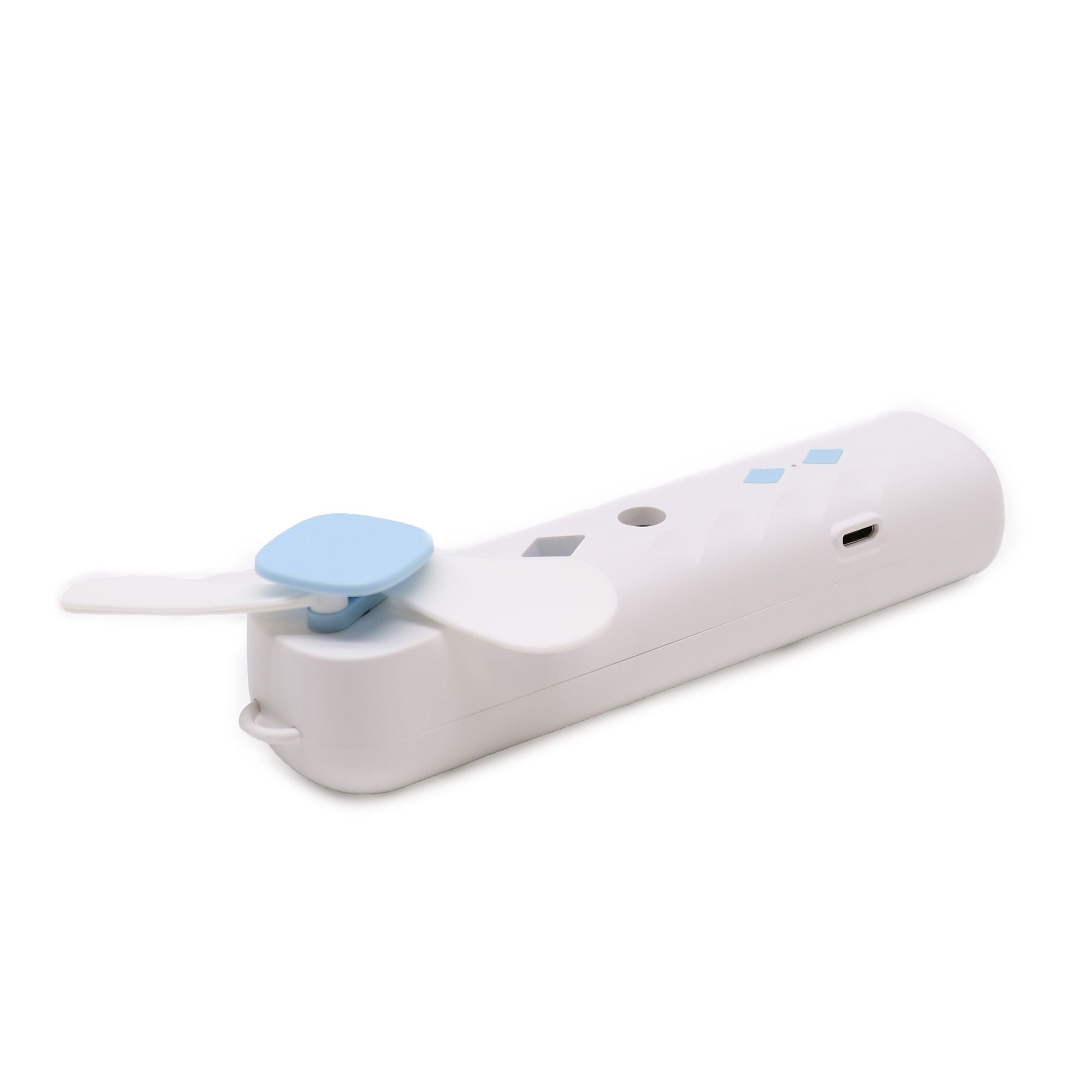 White Nano Mist Face Fan & Spray – USB Rechargeable Portable Mister (14x2.7x3.5cm)