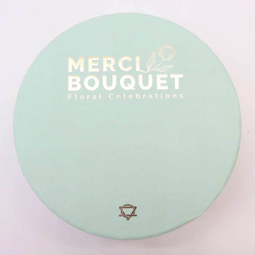 Soap Flower Gift Box (Round Box) - Wedding Blessings - White & Ivory