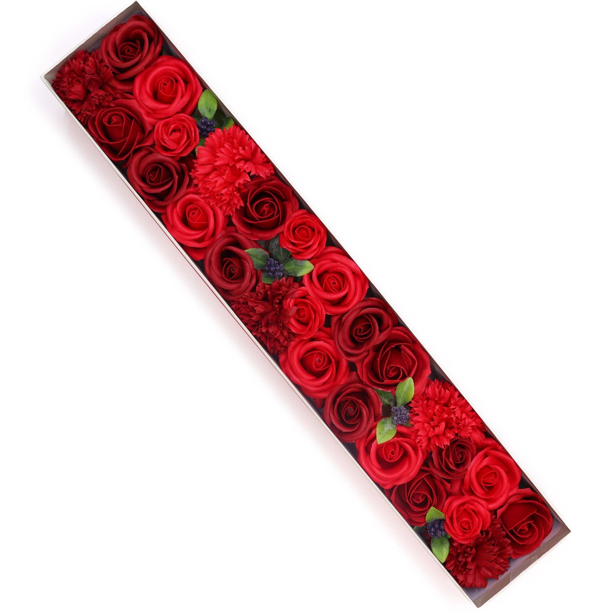 Soap Flower Gift Box (Extra Long) - Classic Red Roses