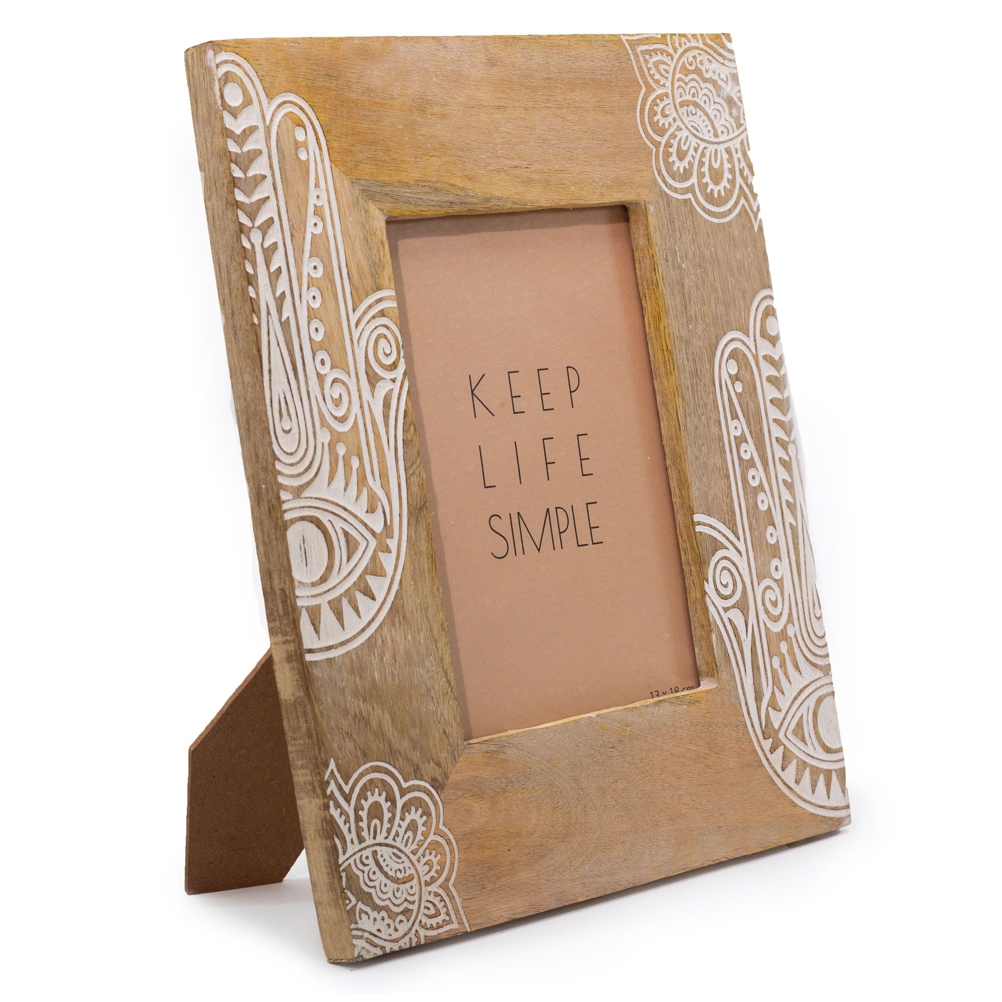 Lrg Mango Wood Picture Frame (for 13x18cm) 28x23x2cm - Hansa - White – Medium