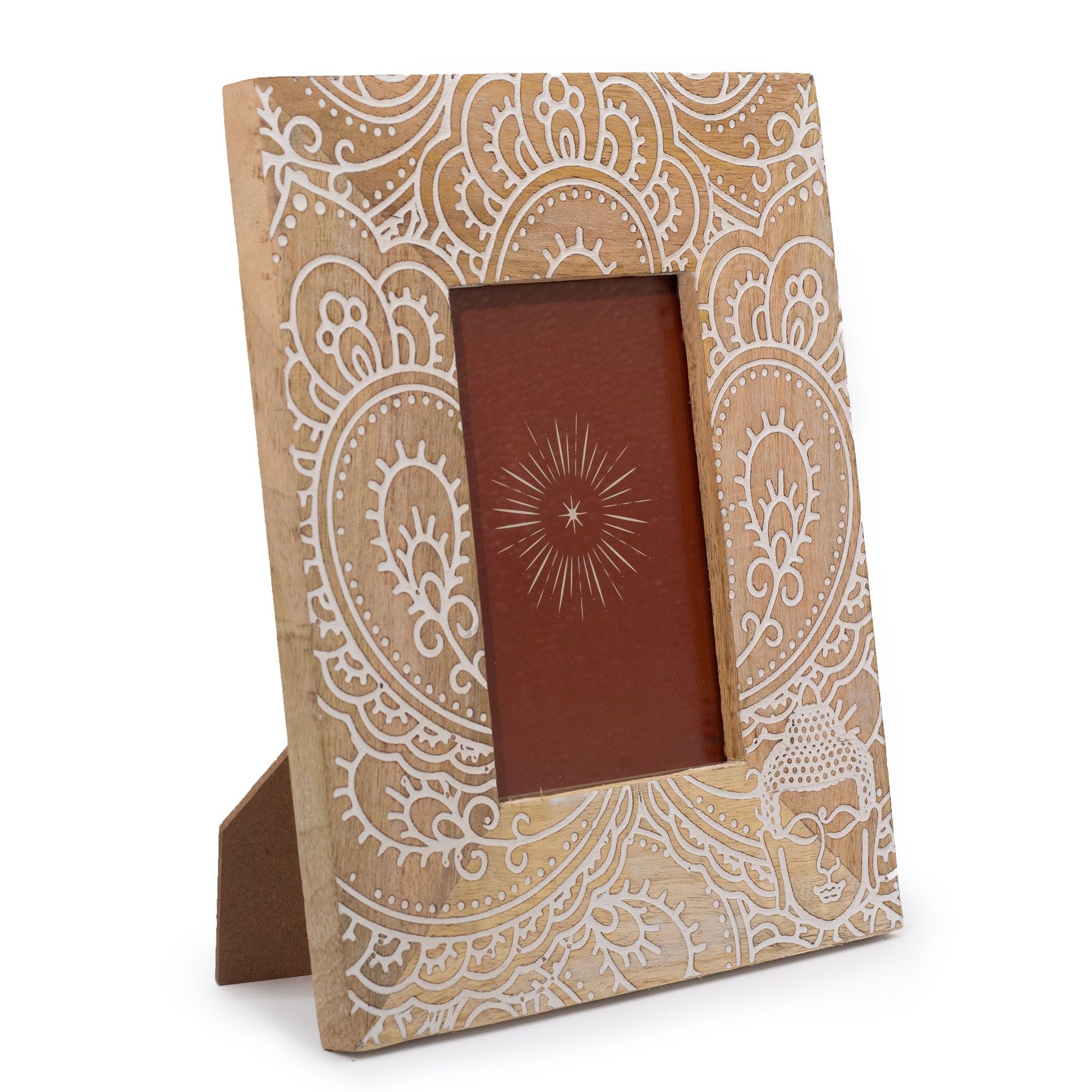 Med Mango Wood Picture Frame (for 10x15cm) 26x20x2cm - Buddha - White – Medium