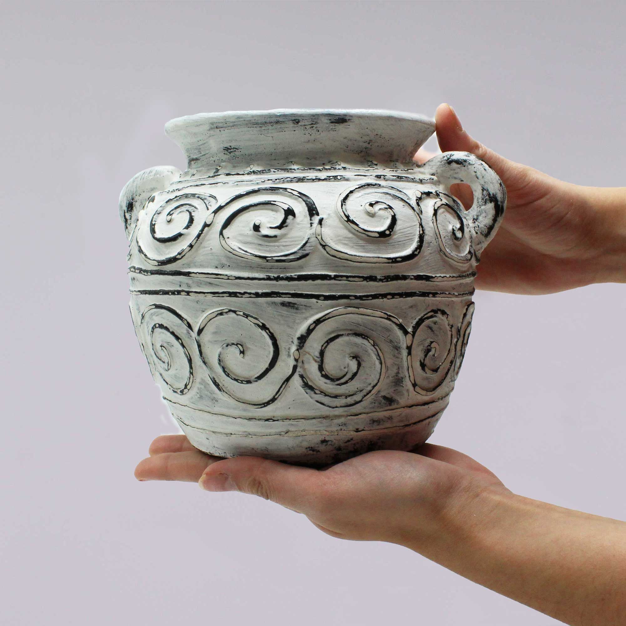 Handmade Lombok Ceramic Ceramic Vase – Cream – Indonesian Artisan Pottery UK