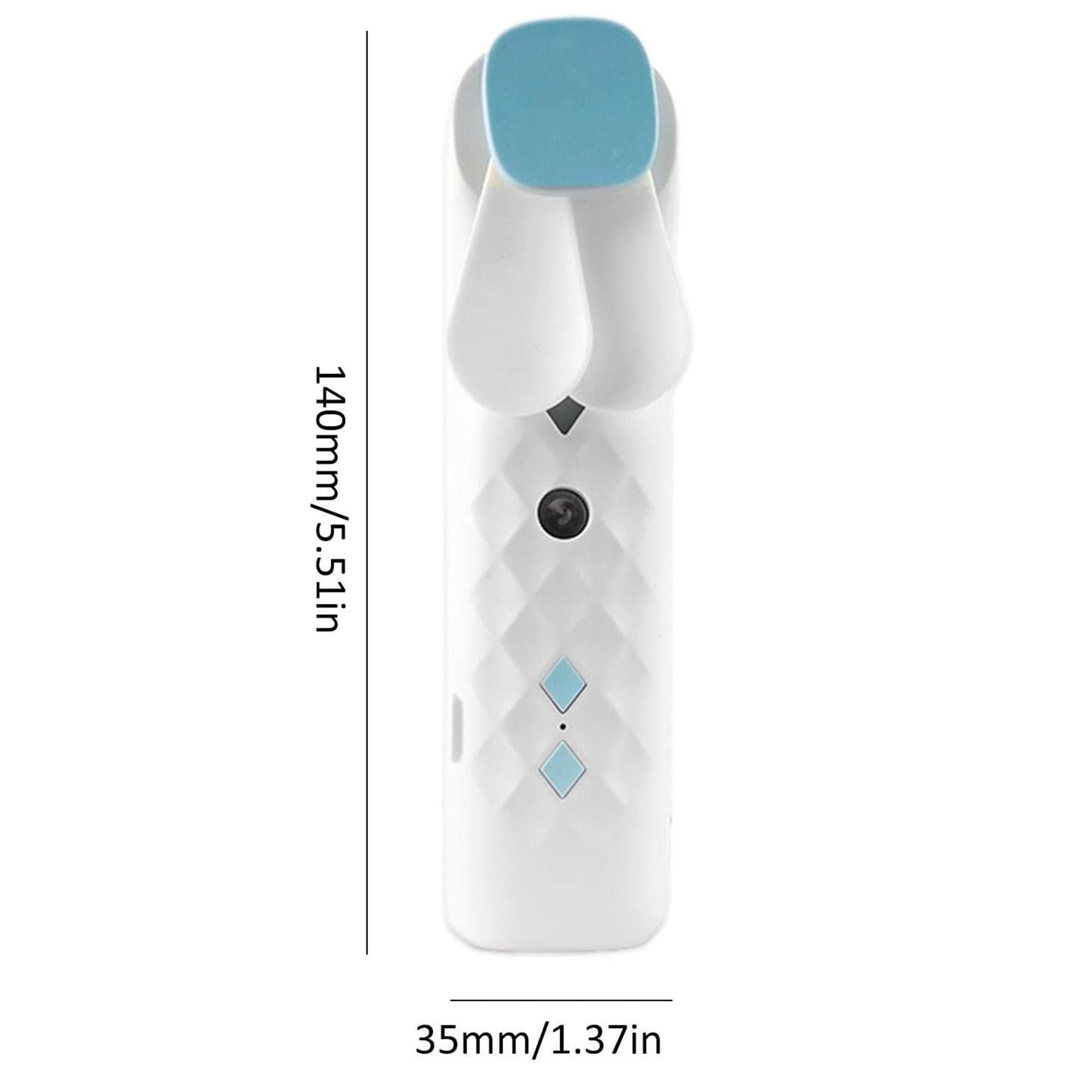 White Nano Mist Face Fan & Spray – USB Rechargeable Portable Mister (14x2.7x3.5cm)