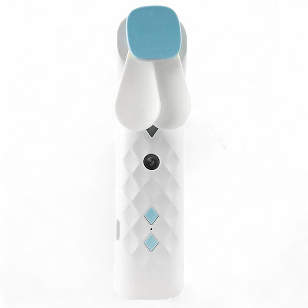 White Nano Mist Face Fan & Spray – USB Rechargeable Portable Mister (14x2.7x3.5cm)