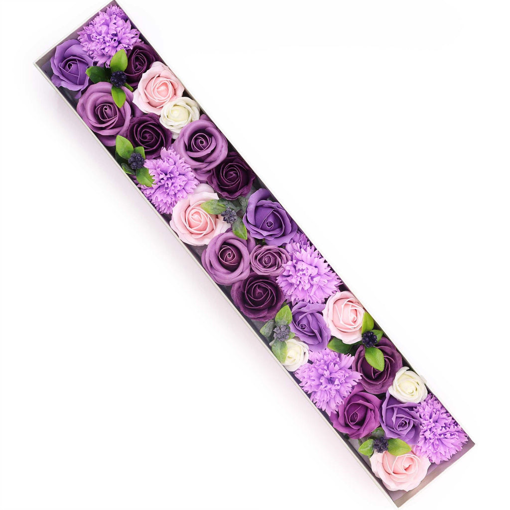 Soap Flower Gift Box (Extra Long) - Lavender Rose & Carnation