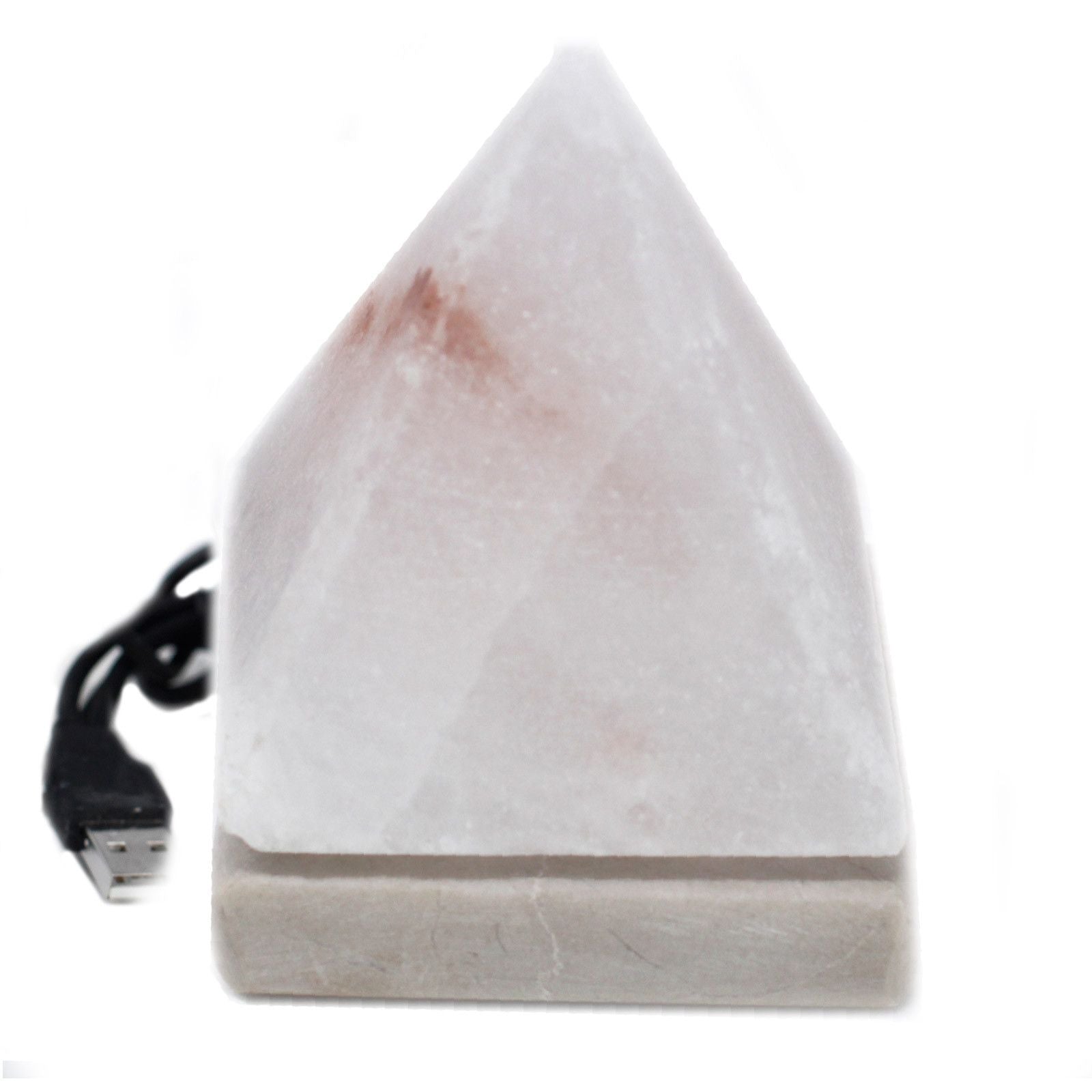 Quality USB Pyramid WHITE Salt Lamp - c (multi)  USB connector which  is 150 cm long