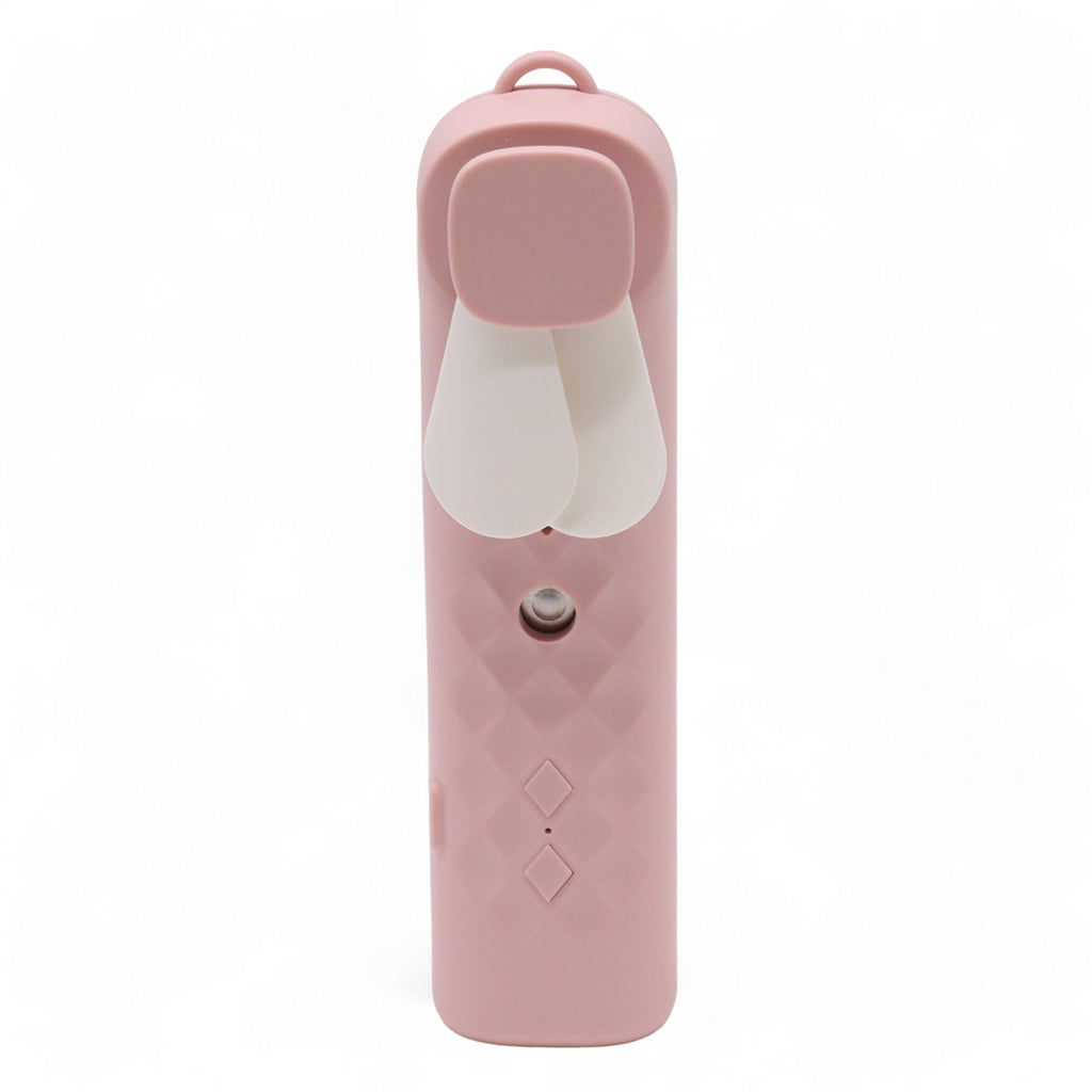 Pink Nano Mist Face Fan & Spray – USB Rechargeable Portable Mister (14x2.7x3.5cm)