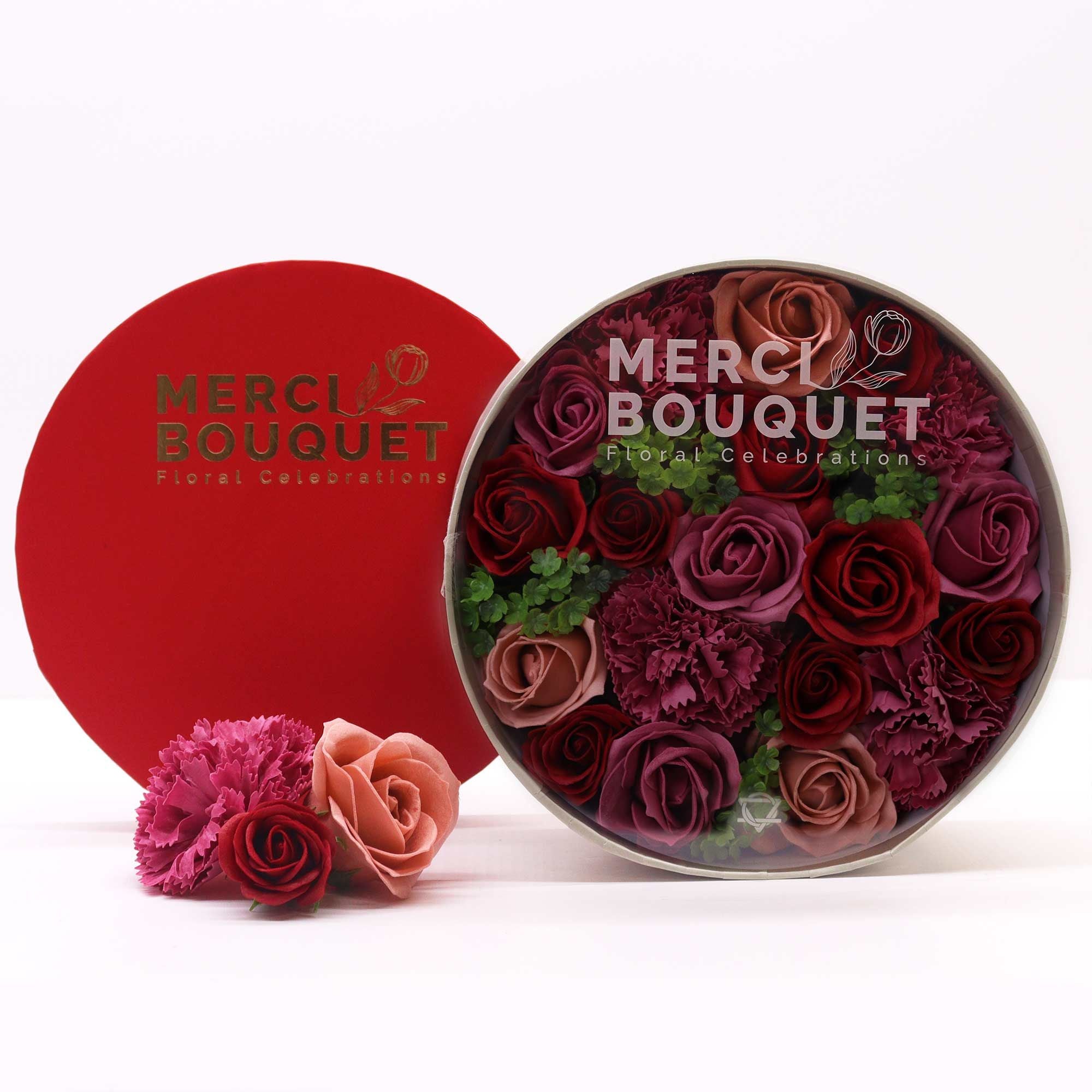 Soap Flower Gift Box (Round Box) - Vintage Roses