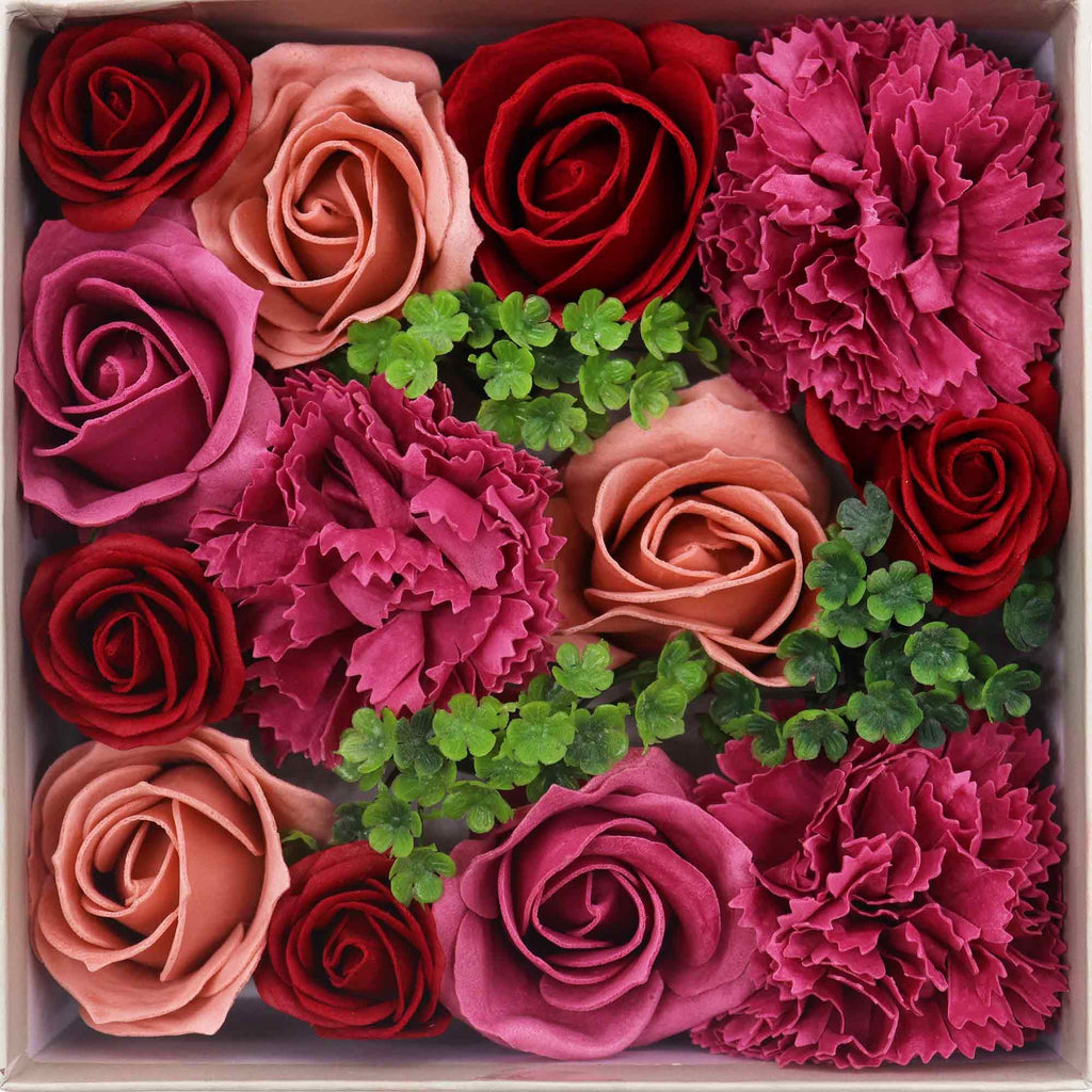 Soap Flower Gift Box (Square Box) - Vintage Roses
