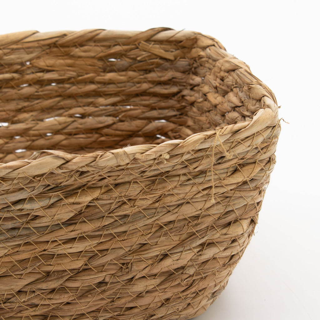Set of 3 Square Seagrass Baskets – Natural Woven Storage Baskets – Handmade Home Organisers (20-33cm)