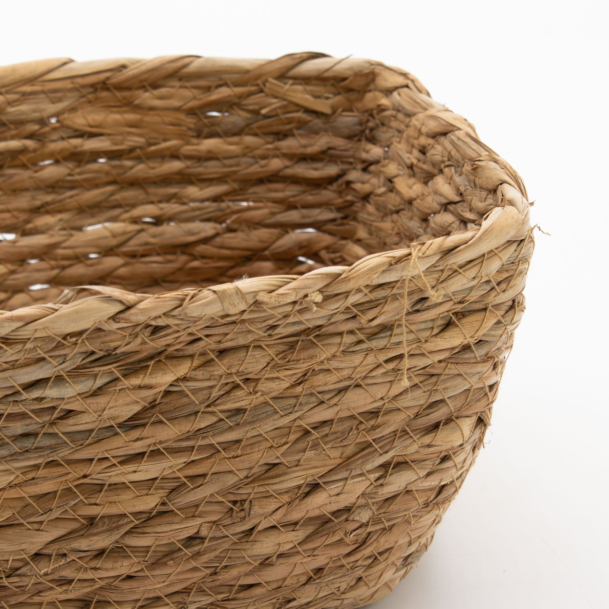 Set of 3 Square Seagrass Baskets – Natural Woven Storage Baskets – Handmade Home Organisers (20-33cm)