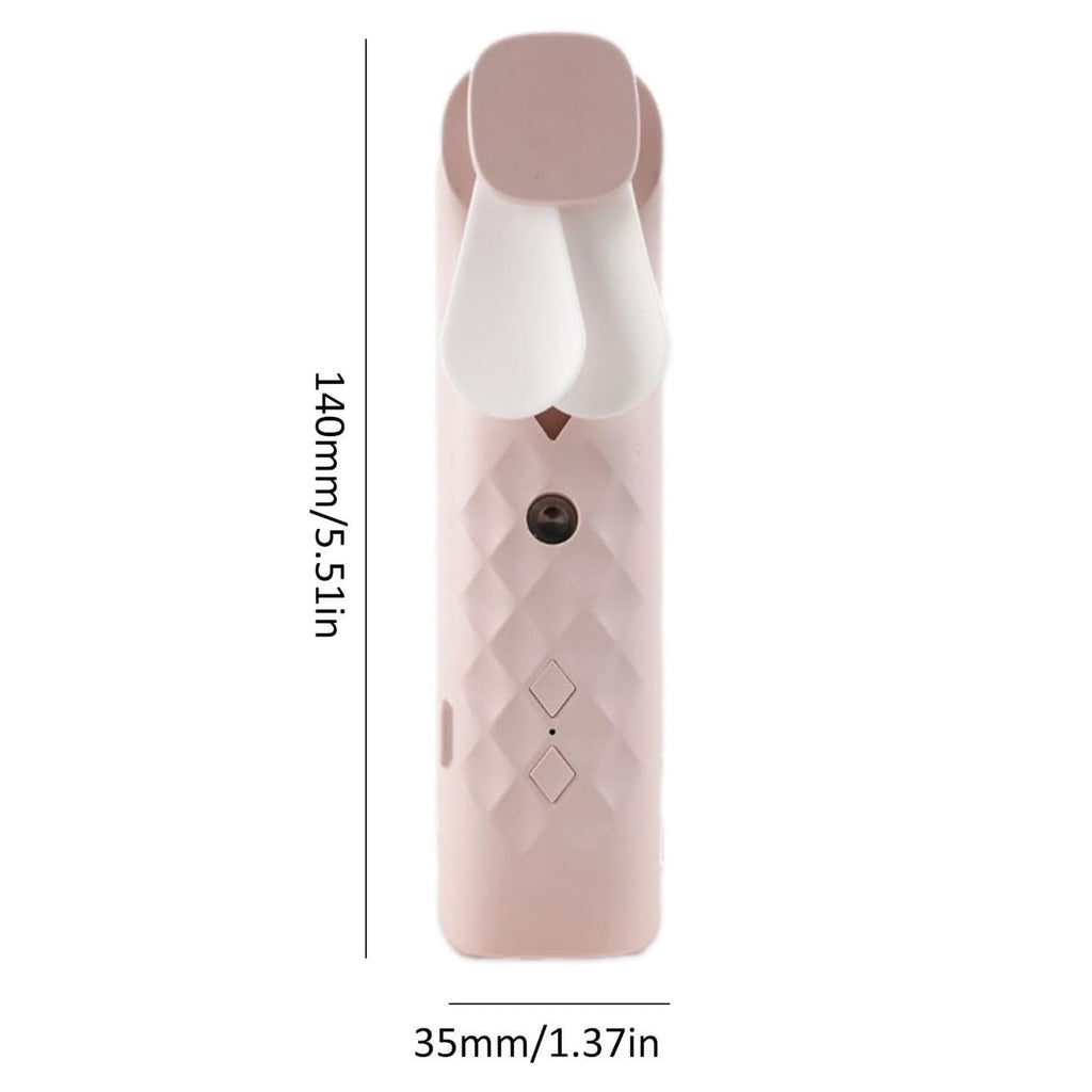 Pink Nano Mist Face Fan & Spray – USB Rechargeable Portable Mister (14x2.7x3.5cm)