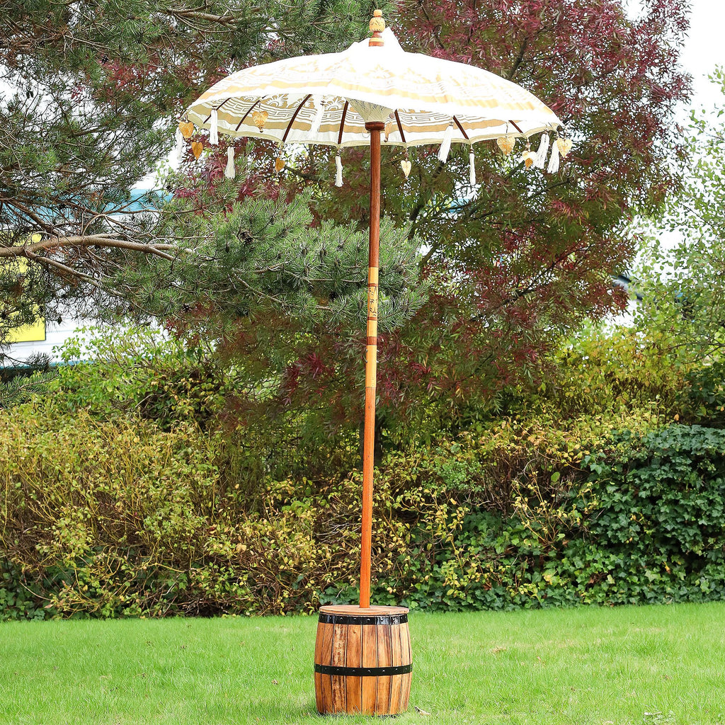 Bali Patio Parasol - Canvas - Natural Decor - 1.5m